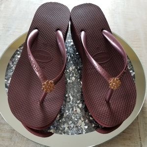 Havaianas Wedge Sandal with Crystals Size 6.5
